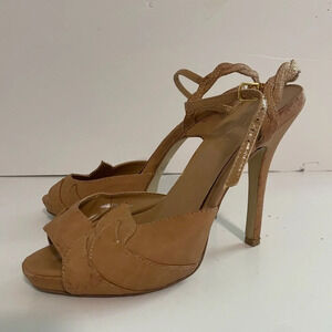 Costa BlancaX Nude Beige High Heel Sandals with  Braided Strap - 37